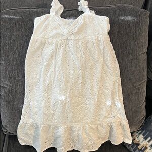 White Eyelet Kids Casual Dress